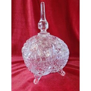 Heavy vintage lead crystal candy dish